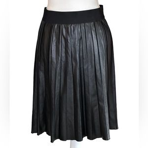 Alfani Black Faux Leather Pleated Skirt